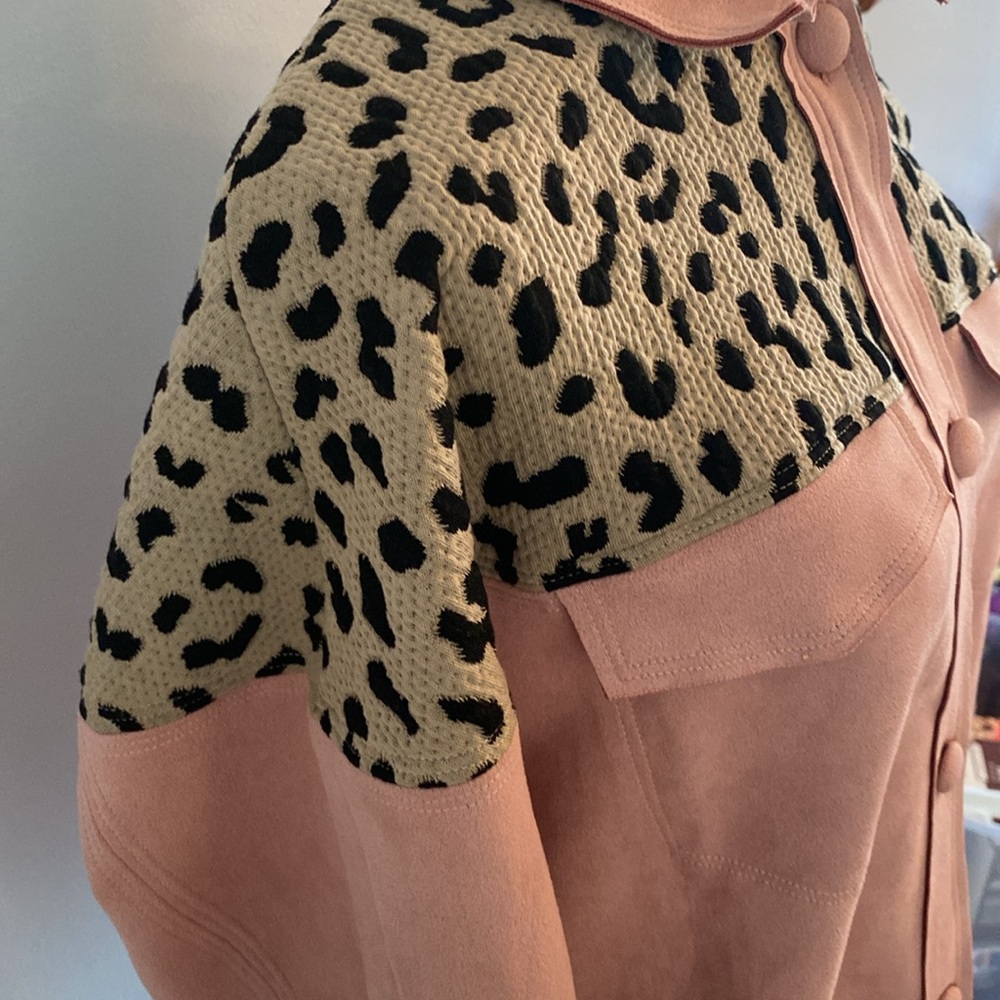THML faux suede and leopard print jacket medium NWT - Picture 4 of 10